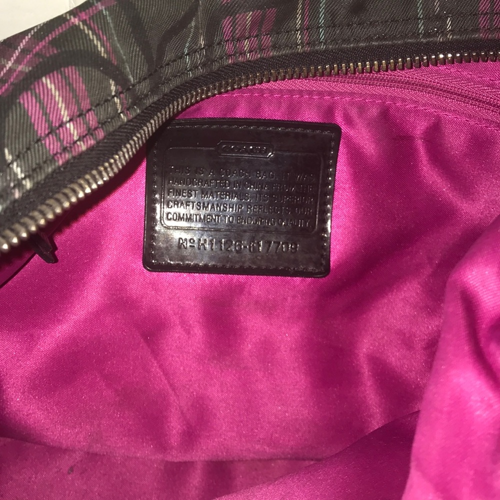 Coach Plaid Patterned Shoulder Bag - Picture 4 of 4